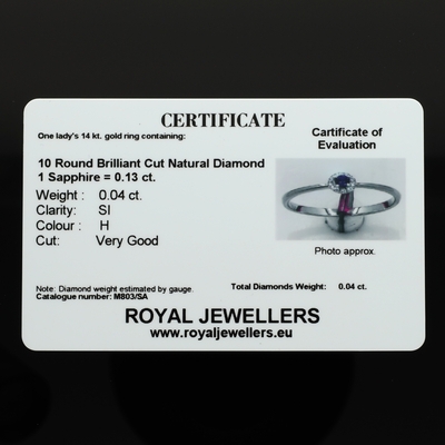 Fehér arany gyűrű 51-es méret (M803/SA-51)